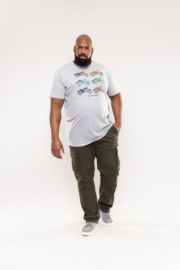 D555 Bathurst Custom Classics Motorbike Printed T-Shirt Grey - Marškinėliai - Marškinėliai - 2XL-14XL