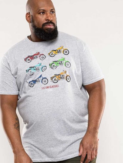 D555 Bathurst Custom Classics Motorbike Printed T-Shirt Grey - Marškinėliai - Marškinėliai - 2XL-14XL