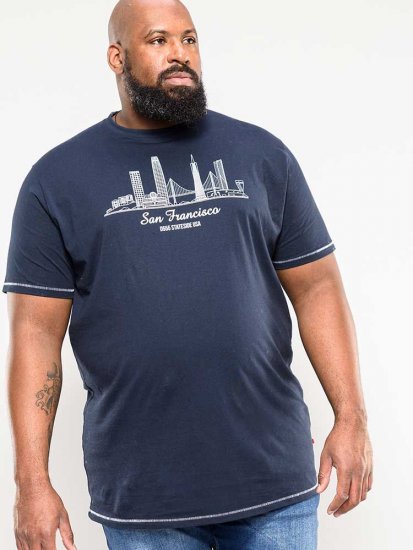 D555 Randwick San Francisco Printed T-Shirt Navy - Marškinėliai - Marškinėliai - 2XL-14XL