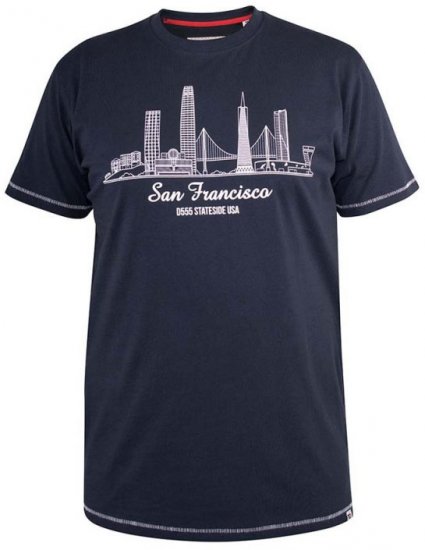 D555 Randwick San Francisco Printed T-Shirt Navy - Marškinėliai - Marškinėliai - 2XL-14XL
