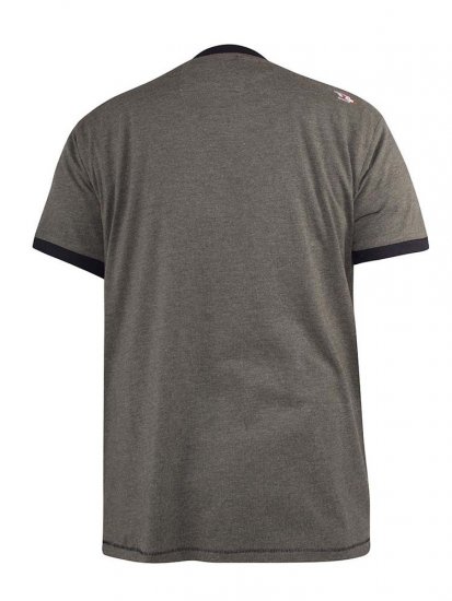 D555 Hereford Brooklyn Motorbike Printed Ringer T-Shirt Khaki - Marškinėliai - Marškinėliai - 2XL-14XL