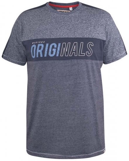 D555 Anson Originals Printed T-shirt Denim Marl - Marškinėliai - Marškinėliai - 2XL-14XL