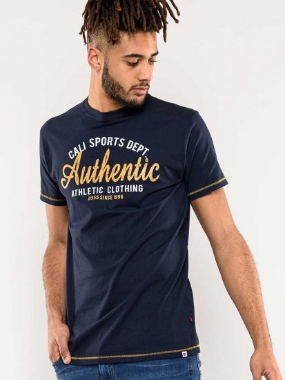 D555 Jasper Authentic Printed T-shirt Navy - Marškinėliai - Marškinėliai - 2XL-14XL