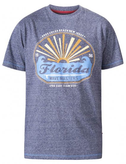 D555 Hallam Florida Wave Masters Crew Neck T-Shirt Navy Twist - Marškinėliai - Marškinėliai - 2XL-14XL