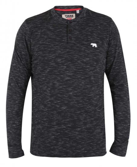 D555 Lavenham Long Sleeve Slub Grandad T-shirt - Marškinėliai - Marškinėliai - 2XL-14XL