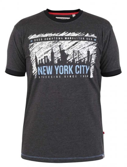 D555 Dowland T-Shirt With Ribbed Neck And Cuffs - Marškinėliai - Marškinėliai - 2XL-14XL