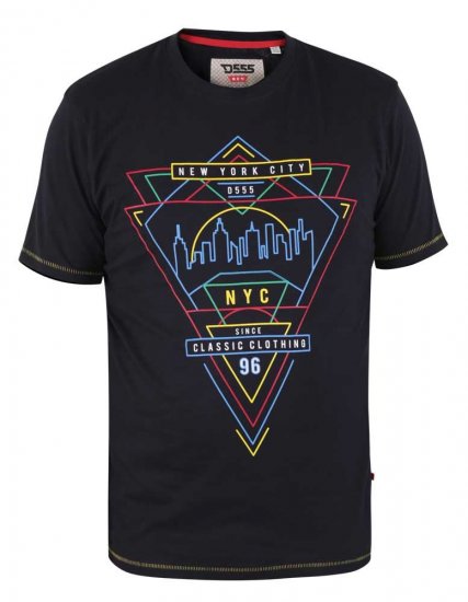 D555 Taunton Neon Printed T-Shirt - Marškinėliai - Marškinėliai - 2XL-14XL
