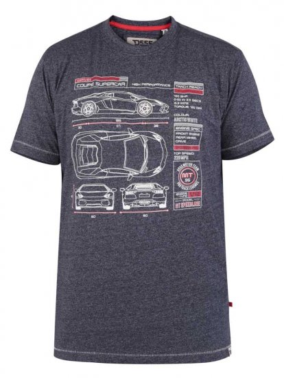 D555 Oakhill Super Car Blueprint T-shirt - Marškinėliai - Marškinėliai - 2XL-14XL