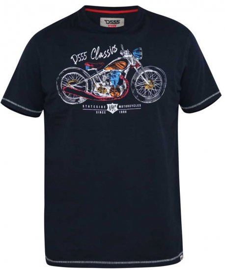 D555 DENTON Motorbike Printed T-Shirt - Marškinėliai - Marškinėliai - 2XL-14XL