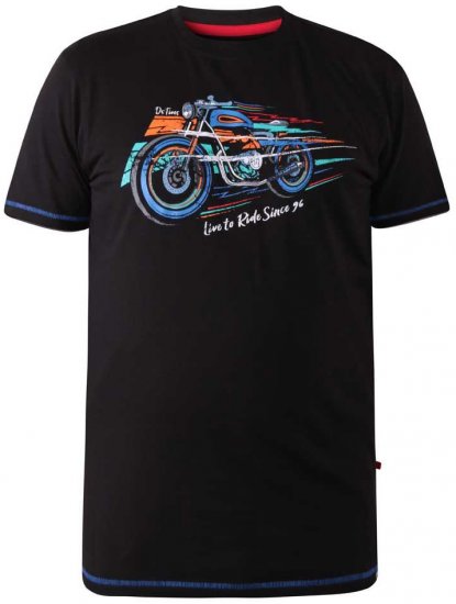 D555 CHINFORD Live To Ride Motorbike T-Shirt - Marškinėliai - Marškinėliai - 2XL-14XL