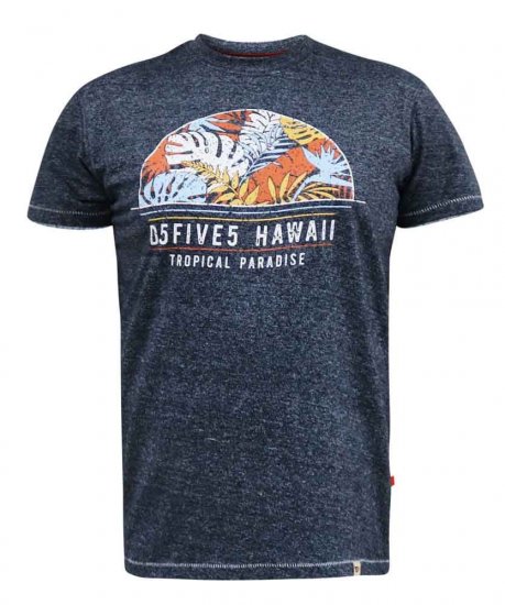 D555 Upton Hawaii Leaf Printed T-Shirt - Marškinėliai - Marškinėliai - 2XL-14XL