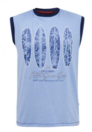 D555 Bretton Surf Board Printed Sleeveless T-Shirt - Marškinėliai - Marškinėliai - 2XL-14XL