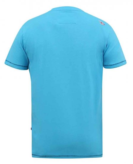 D555 Rushden Superior Printed T-Shirt Turquoise - Marškinėliai - Marškinėliai - 2XL-14XL