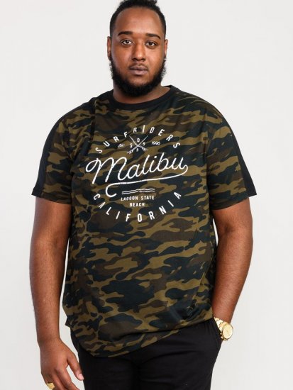 D555 Sullivan Ao Camo T-Shirt With Chest Print - Marškinėliai - Marškinėliai - 2XL-14XL
