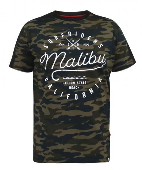 D555 Sullivan Ao Camo T-Shirt With Chest Print - Marškinėliai - Marškinėliai - 2XL-14XL