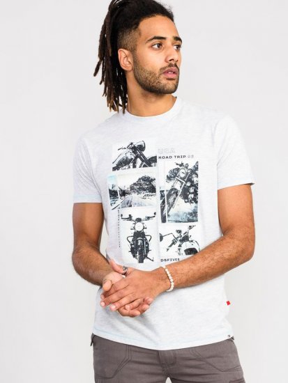 D555 Trafford Bike Photo Printed T-Shirt White - Marškinėliai - Marškinėliai - 2XL-14XL