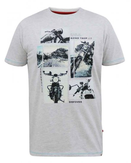 D555 Trafford Bike Photo Printed T-Shirt White - Marškinėliai - Marškinėliai - 2XL-14XL