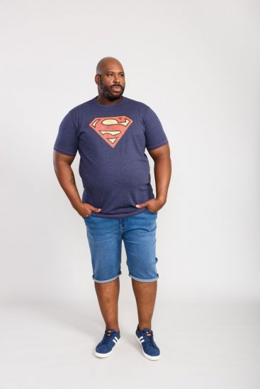D555 Scampton Official Superman Printed T-Shirt Navy - Marškinėliai - Marškinėliai - 2XL-14XL