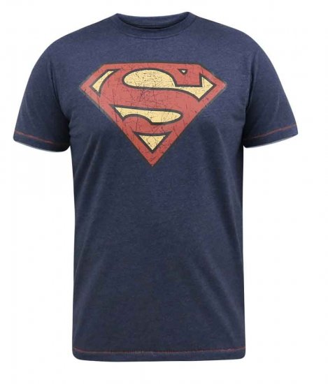 D555 Scampton Official Superman Printed T-Shirt Navy - Marškinėliai - Marškinėliai - 2XL-14XL