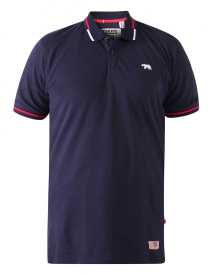 D555 Sloane Polo Shirt With Chest Embroidery Navy - Polo marškinėliai - Polo marškinėliai - 2XL-8XL