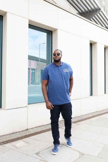 D555 Canning Chest Embroidery Polo Shirt Denim - Polo marškinėliai - Polo marškinėliai - 2XL-8XL