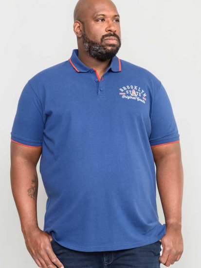 D555 Canning Chest Embroidery Polo Shirt Denim - Polo marškinėliai - Polo marškinėliai - 2XL-8XL