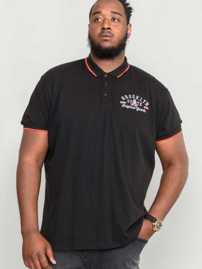 D555 Canning Chest Embroidery Polo Shirt Black - Polo marškinėliai - Polo marškinėliai - 2XL-8XL