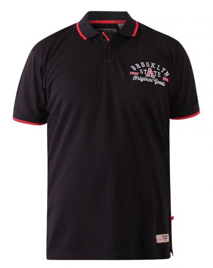 D555 Canning Chest Embroidery Polo Shirt Black - Polo marškinėliai - Polo marškinėliai - 2XL-8XL