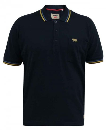D555 Hamford Pique Polo Shirt Navy - Polo marškinėliai - Polo marškinėliai - 2XL-8XL