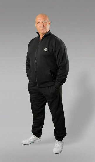 20 Nodi Mistral Tracksuit in Combed Fleece Cotton Black - Treningai - "Didelių dydžių sportiniai kostiumai vyrams "