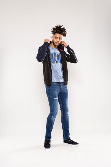 D555 Vincent Full Zip Hoody With Chest And Sleeve Piping Detail - Megztiniai ir džemperiai - Megztiniai ir Džemperiai - 2XL-14XL