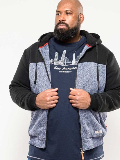 D555 Allen Zip Through Hoody With Sherpa Lining - Megztiniai ir džemperiai - Megztiniai ir Džemperiai - 2XL-14XL