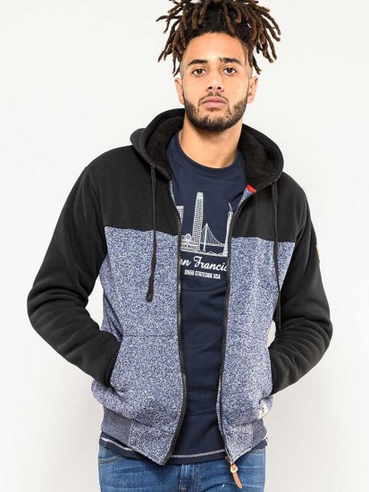 D555 Allen Zip Through Hoody With Sherpa Lining - Megztiniai ir džemperiai - Megztiniai ir Džemperiai - 2XL-14XL