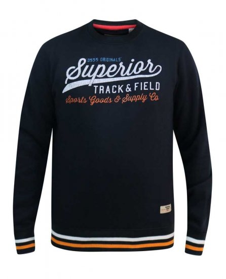D555 Marlow Printed Crew Neck Sweatshirt Navy - Megztiniai ir džemperiai - Megztiniai ir Džemperiai - 2XL-14XL