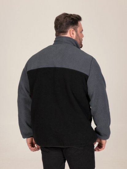 D555 Daly Quarter Zip Fleece Sweatshirt Juoda/Pilka - Megztiniai ir džemperiai - Megztiniai ir Džemperiai - 2XL-14XL