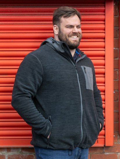 D555 Daly Quarter Zip Fleece Sweatshirt Juoda/Pilka - Megztiniai ir džemperiai - Megztiniai ir Džemperiai - 2XL-14XL