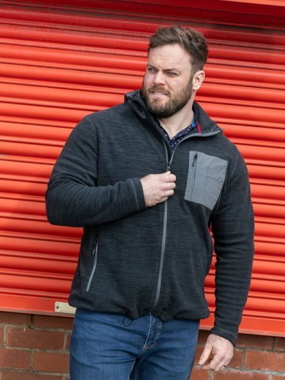 D555 Daly Quarter Zip Fleece Sweatshirt Juoda/Pilka - Megztiniai ir džemperiai - Megztiniai ir Džemperiai - 2XL-14XL