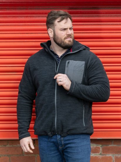 D555 Daly Quarter Zip Fleece Sweatshirt Juoda/Pilka - Megztiniai ir džemperiai - Megztiniai ir Džemperiai - 2XL-14XL
