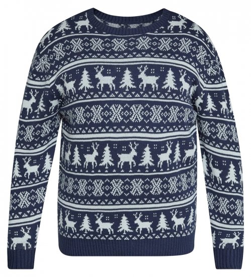 North Latitude 63144 Fjell Reindeer Knit Tamsiai mėlyna - Megztiniai ir džemperiai - Megztiniai ir Džemperiai - 2XL-14XL
