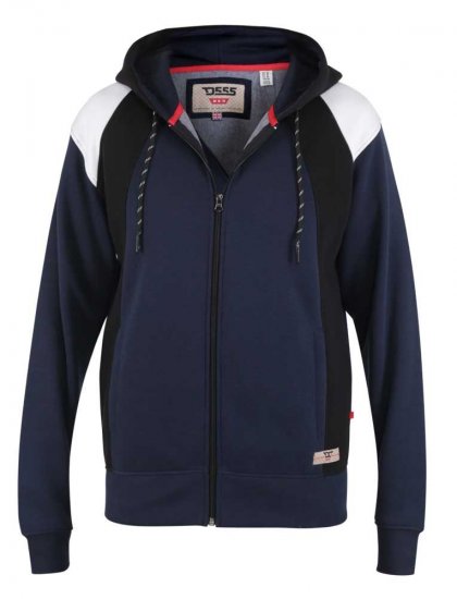 D555 Silverton Contrast Panneled Hoodie Navy - Megztiniai ir džemperiai - Megztiniai ir Džemperiai - 2XL-14XL
