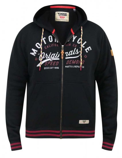 D555 Patrick Full Zip Hoody With 'Motorcycle' Chest Print - Megztiniai ir džemperiai - Megztiniai ir Džemperiai - 2XL-14XL