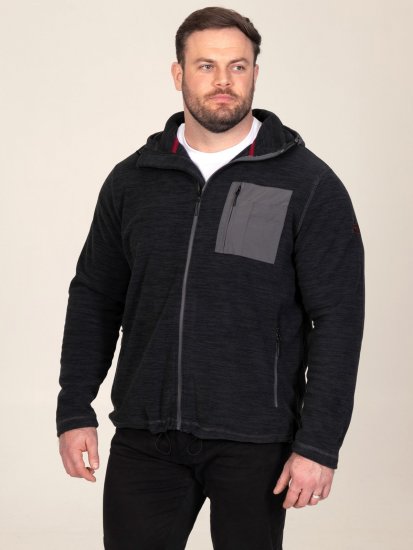 D555 Damien Micro Fleece Zip Through Hoody Juoda/Pilka - Megztiniai ir džemperiai - Megztiniai ir Džemperiai - 2XL-14XL