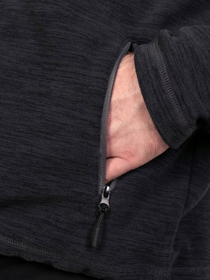 D555 Damien Micro Fleece Zip Through Hoody Juoda/Pilka - Megztiniai ir džemperiai - Megztiniai ir Džemperiai - 2XL-14XL