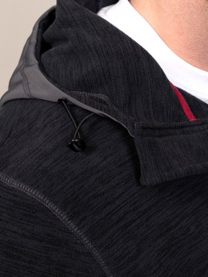 D555 Damien Micro Fleece Zip Through Hoody Juoda/Pilka - Megztiniai ir džemperiai - Megztiniai ir Džemperiai - 2XL-14XL