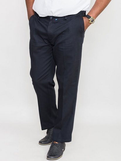 D555 Bruno Stretch Chino pants with Extenda Waist Indigo Blue - Džinsai ir kelnės - Džinsai ir Kelnės - W40-W70