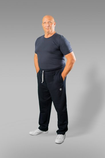 20 Nodi Ponente Long Leg Sports Pants in Combed Fleece Cotton Navy - Laisvalaikio kelnės ir šortai - Laisvalaikio Kelnės ir Šortai - 2XL-12XL