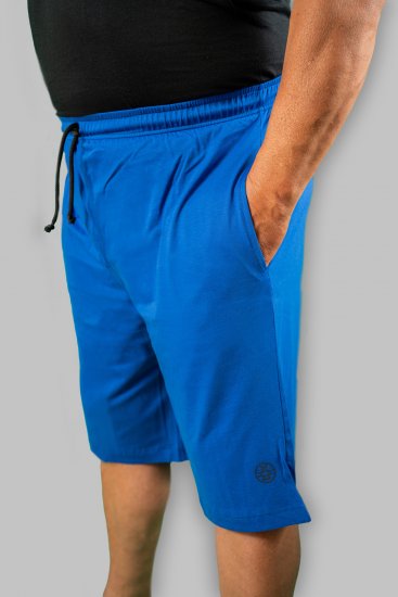 20 Nodi Short Leg Sports Pants in Combed Cotton Jersey Blue - Laisvalaikio kelnės ir šortai - Laisvalaikio Kelnės ir Šortai - 2XL-12XL