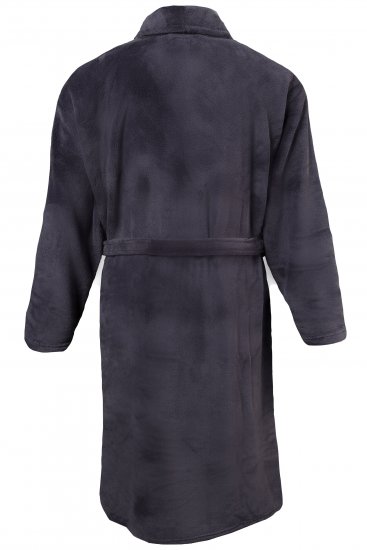 JP1880 Bathrobe with Spacious Patch Pockets Grey - Apatinis trikotažas ir plaukimo apranga - Apatinis trikotažas - 2XL-8XL