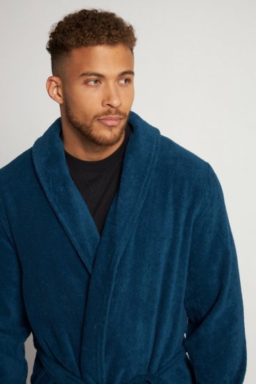 JP1880 Bathrobe Terry Navy - Vonios chalatai/rankšluosčiai - Vyriški chalatai Dideli dydžiai
