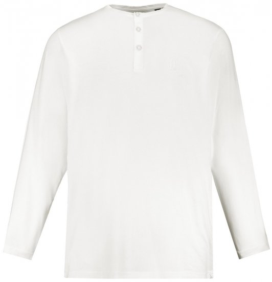 JP1880 702555 Henley marškinėliai ilgomis rankovėmis Balta - Marškinėliai - Marškinėliai - 2XL-14XL